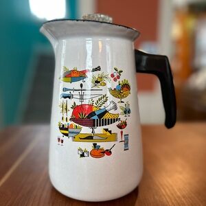 Retro Vintage Coffee Tea Stovetop Percolator Georges Briard MCM